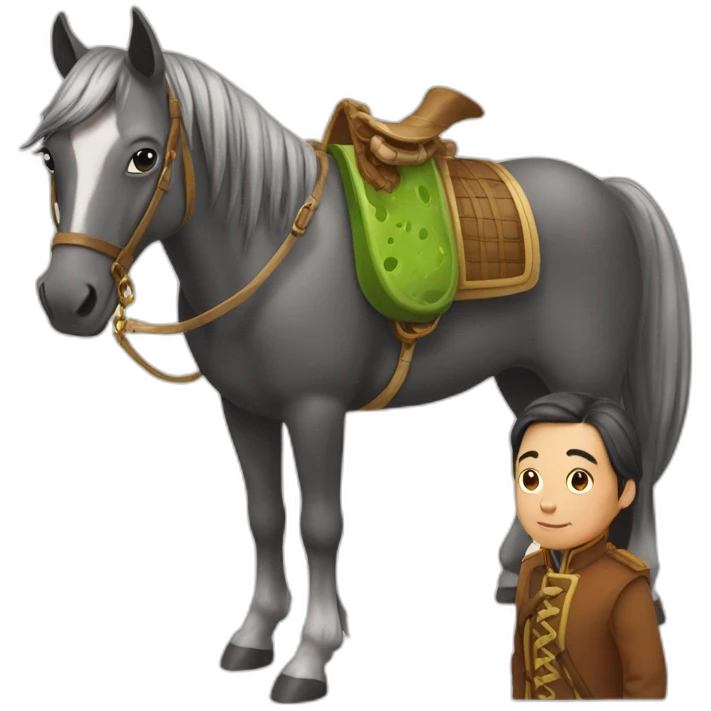 Linpin et un grenouile et un cheval emoji
