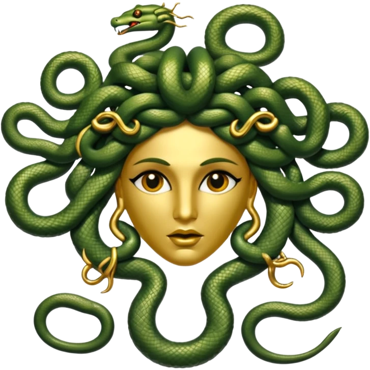 The Sicilian Medusa in gold, make the snakes more dramatic  emoji