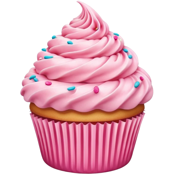 Cupcake with pink icing emoji