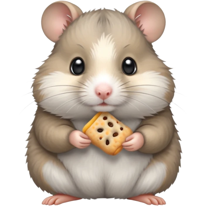 gry hamster with snack emoji