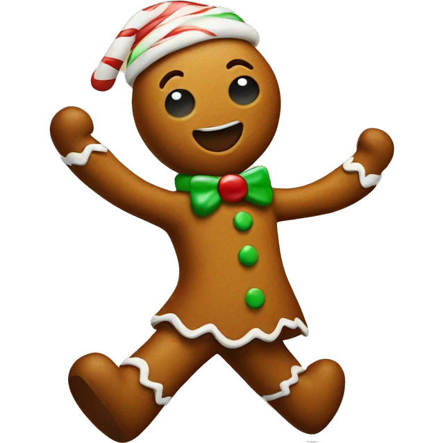 Dancing gingerbread man emoji