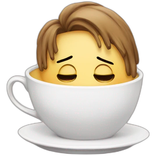 Crying with tears sad cute teacup emoji