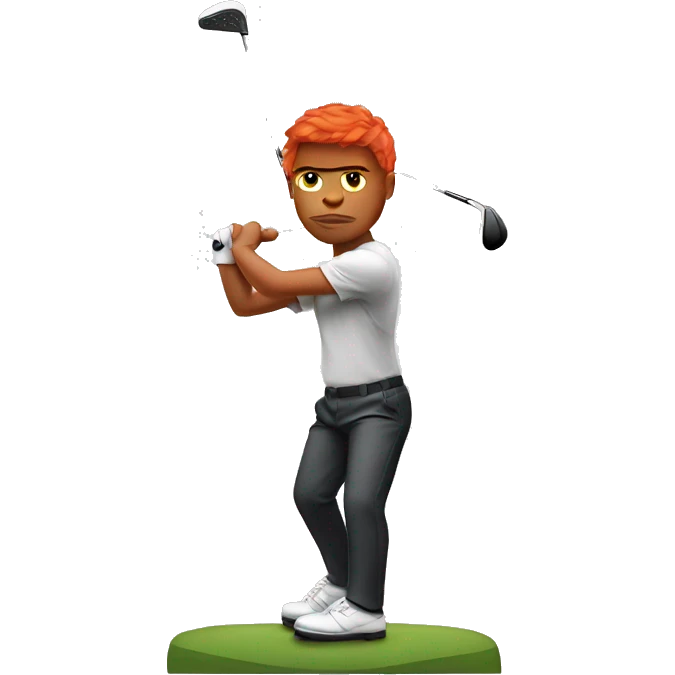 Golfer with muscles red hair emoji