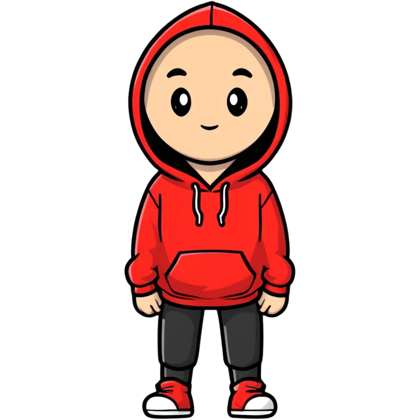 Red hoodie, soft and cozy emoji