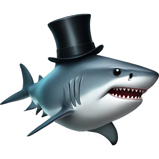 shark with tophat emoji