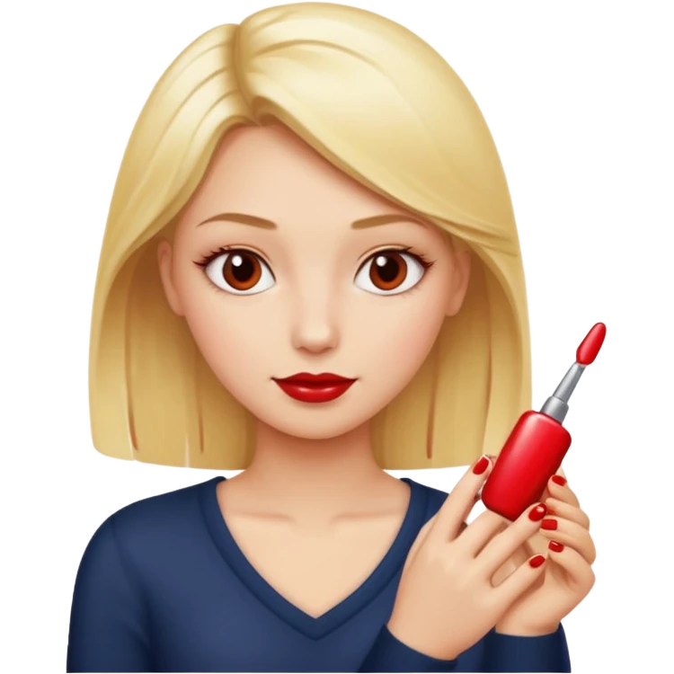 Blondie girl making nails emoji