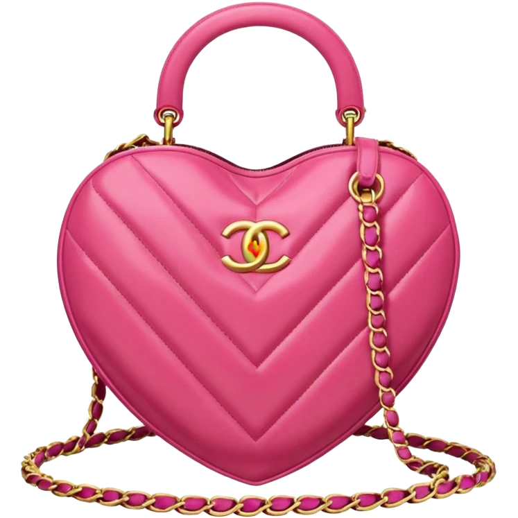 chanel heart pink color bag emoji