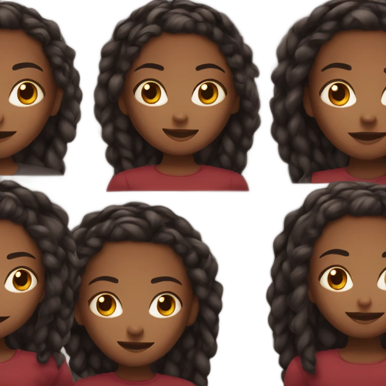 black girl with her hair out in braids and a dark red top on emoji