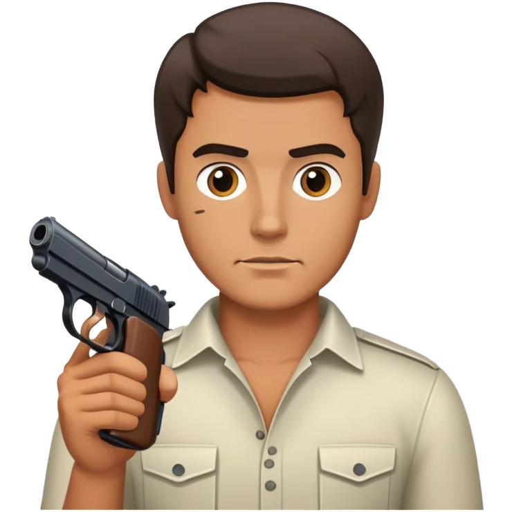A man holding a pistol  emoji