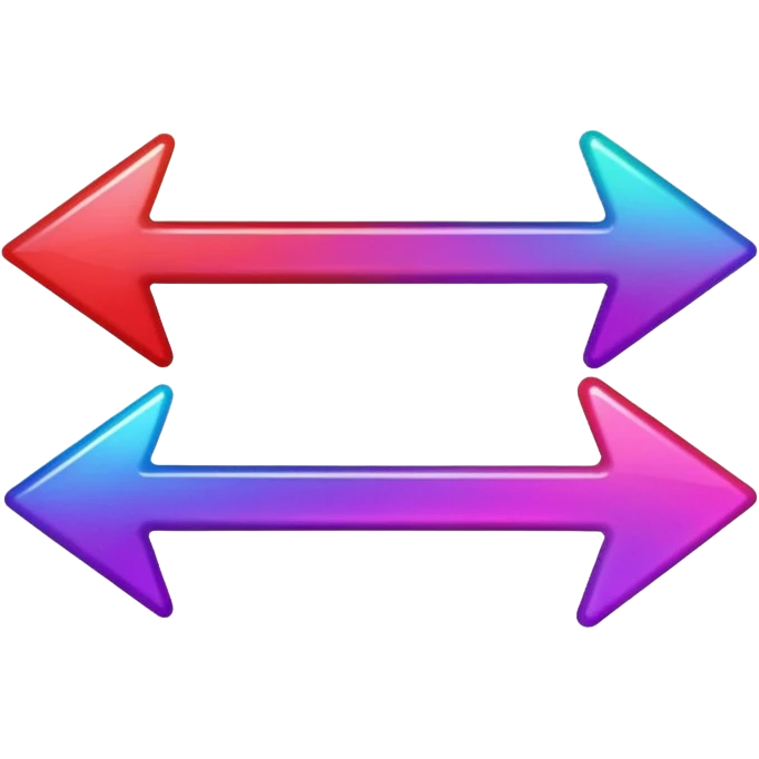 color gradient between red and purple glitter arrow right emoji