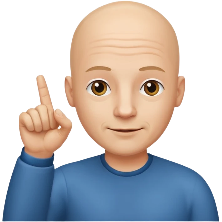AVATAR DE UM CARECA COM O DEDO LEVANTADO DANDO LEGAL emoji