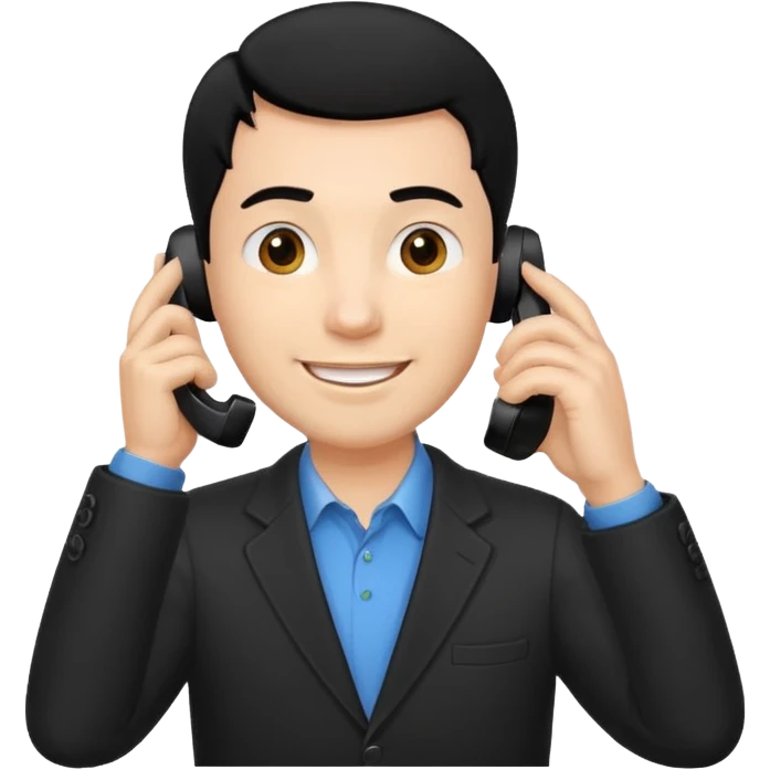 BLACK HAIR LIGHT SKIN MAN talking with her phone emoji