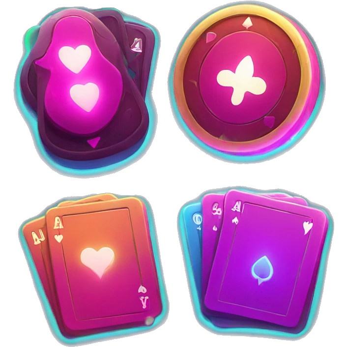 poker with glowing neon elements emoji