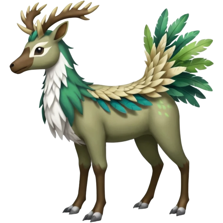 Stantler-Silvally-Skiddo-Mudbray-Amaura-Virizion-fusion-creature-hybrid (full body) emoji