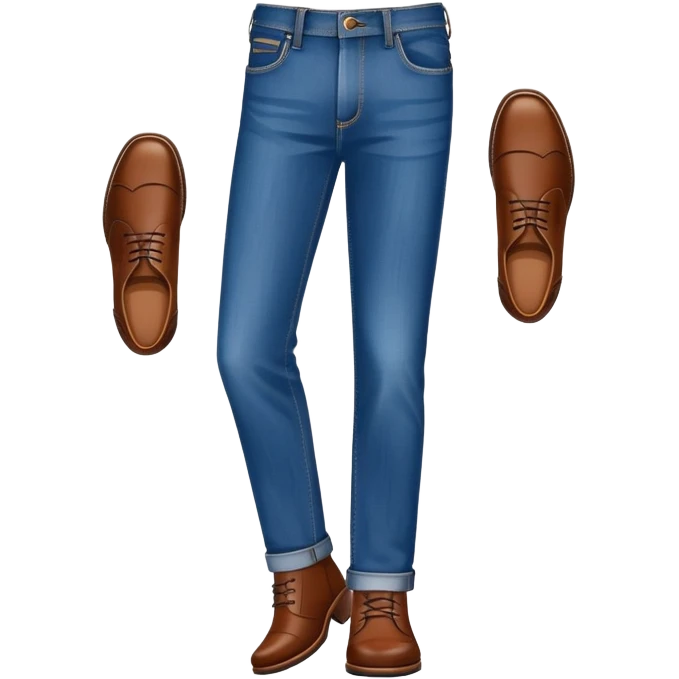 jeans and brown shoes emoji