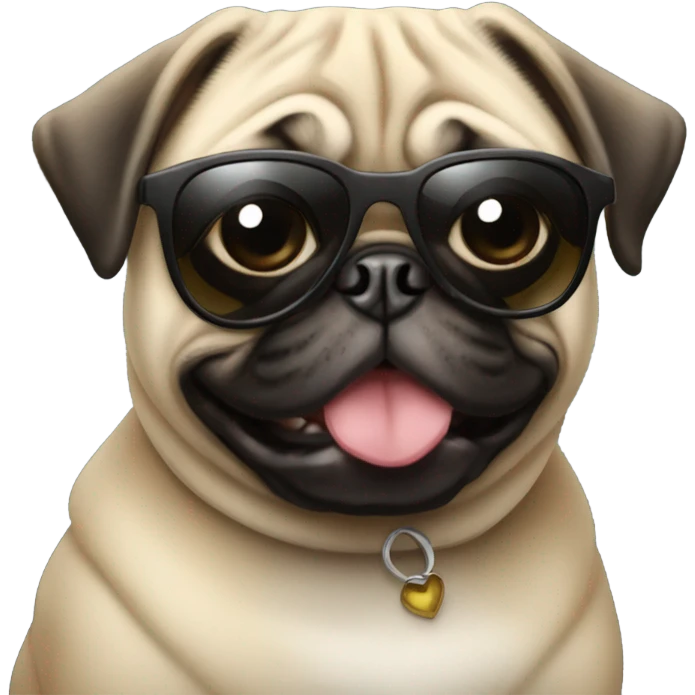 Pug with sunglasses  emoji