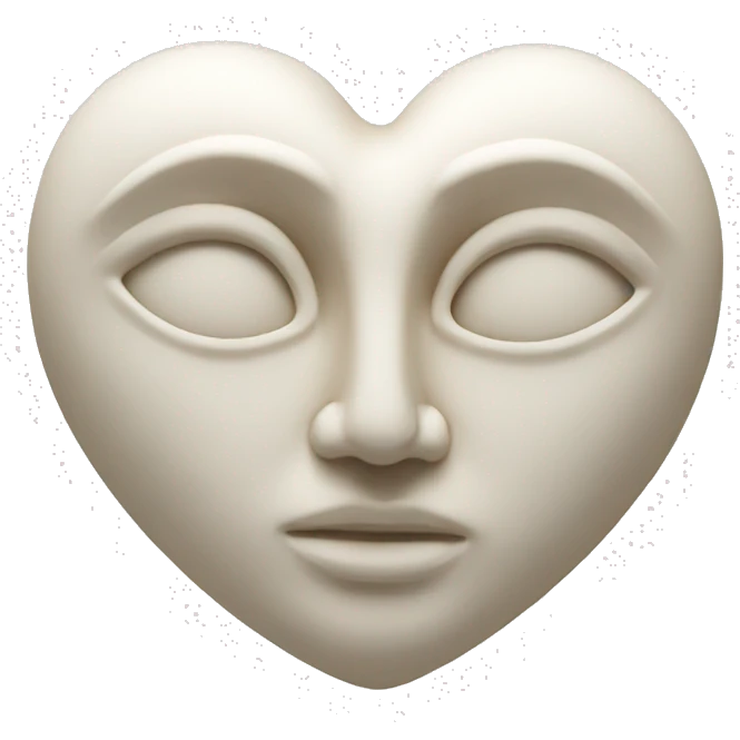 Ancient Greek Heart Sculpture, Off-white emoji
