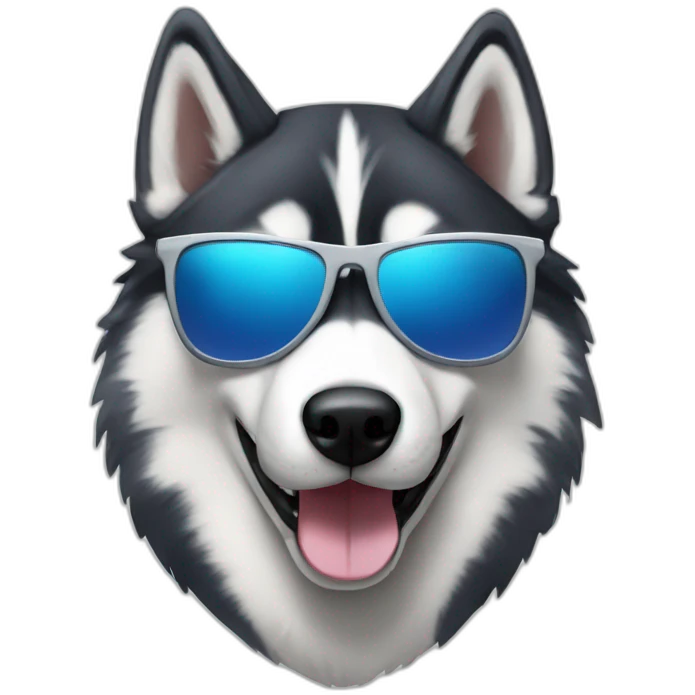husky with sunglasses emoji