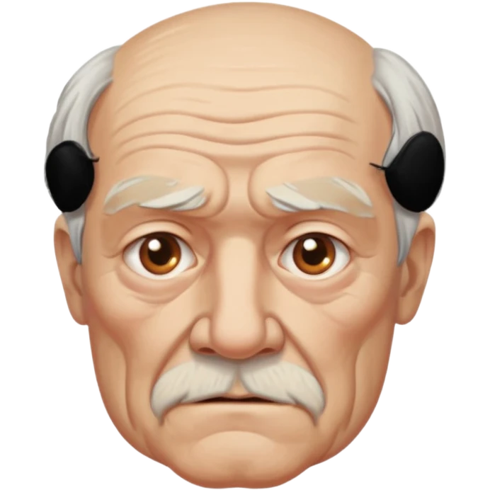 Strict Teacher – old man, serious gaze, raised chalk emoji