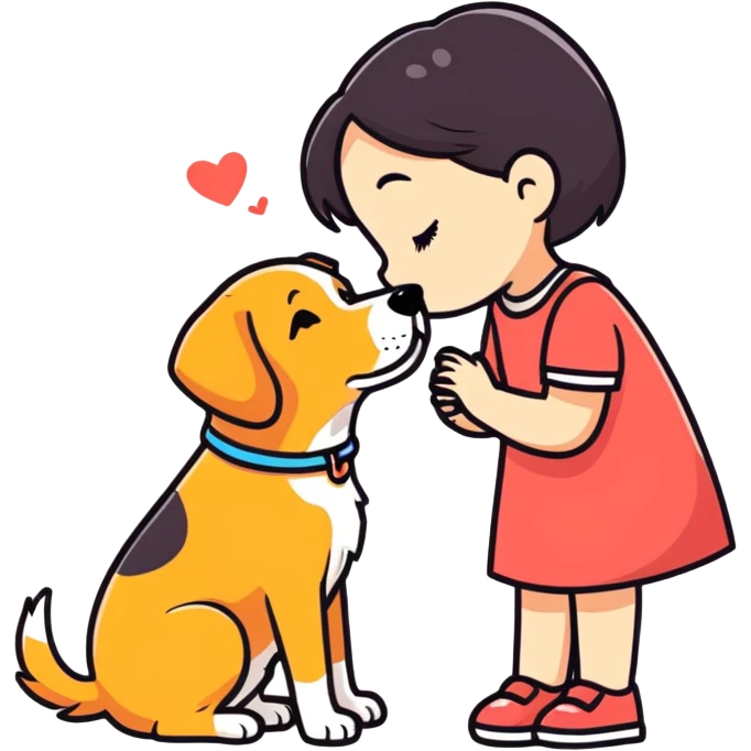 a girl kissing dog  emoji