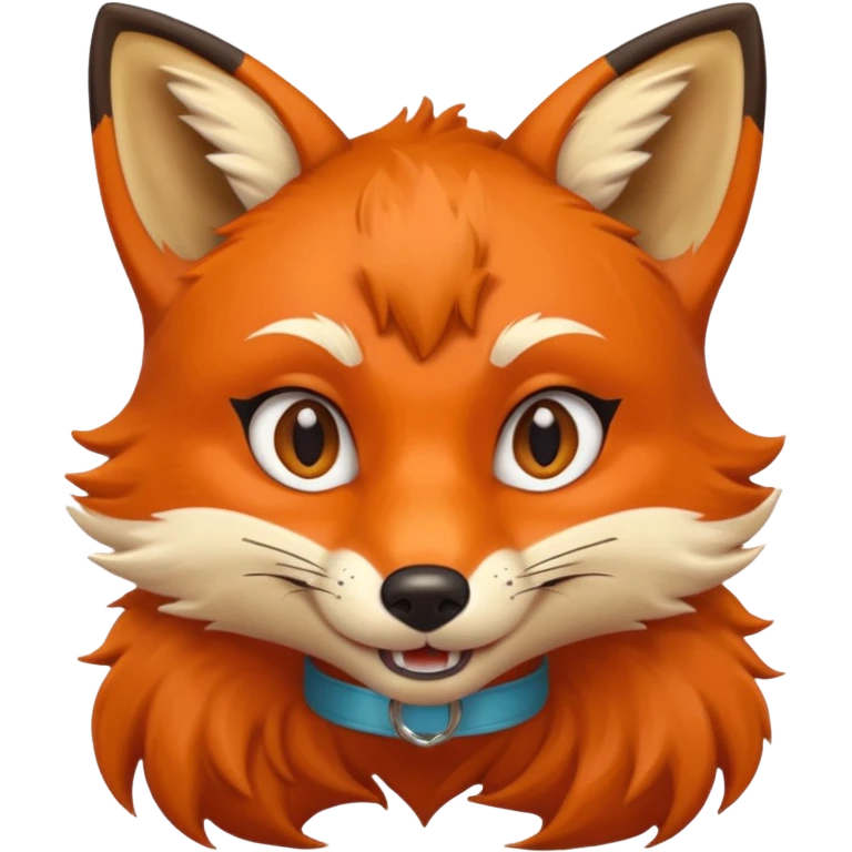 Female fox with bared teeth emoji
