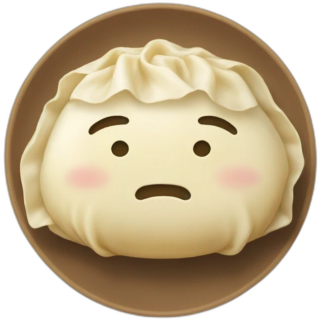 dumpling with a face emoji
