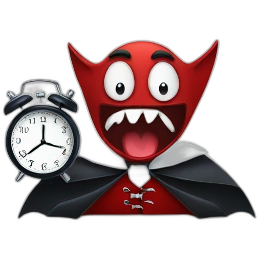 vampire with alarm clock emoji