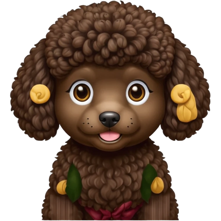 Dark brown Mini French poodle  emoji