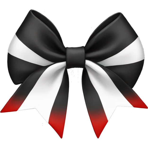 Black white and red bow emoji