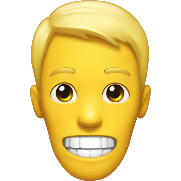 Smiling emoji with yellow bone in its mouth emoji