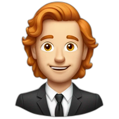 Un jeune homme roux habiller dans un style old money emoji