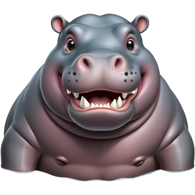 cinematic-hippo-realistic-full-body-standing-emoji,-massive-round-frame-partially-submerged-in-muddy-water,-wide-mouthed-grin-exposing-huge-teeth,-head-tilted-dramatically,-thick-greyish-brown-hide-glossy-from-water,-simplified-yet-realistic-focused-features,-highly-detailed,-glowing-with-an-almost-sarcastic-glow emoji