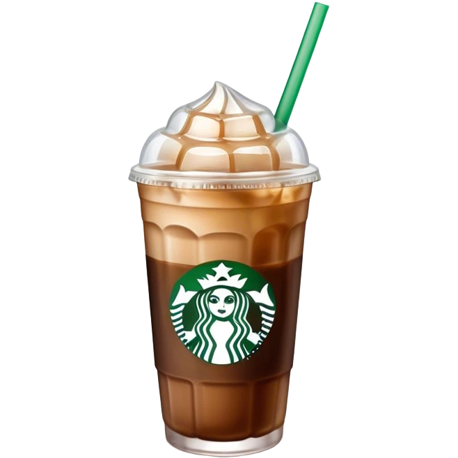 Starbuck ice coffee with ice cubes emoji