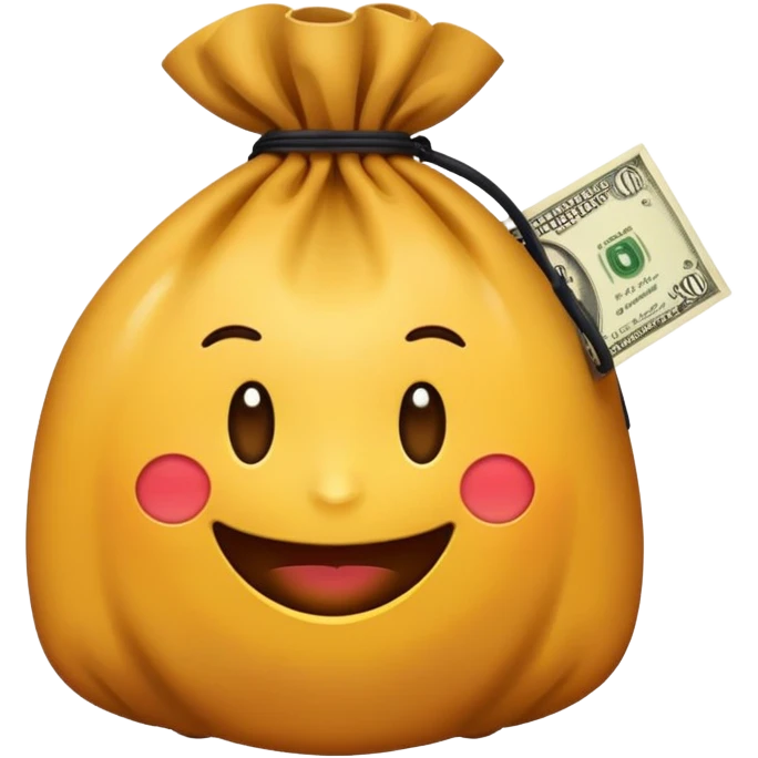 Genera un ladrón de frente con una bolsa de dineros emoji