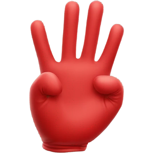 heart gesture ith hand wearing a red glove emoji