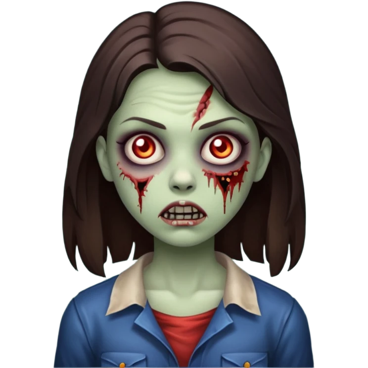 Brunette girl as a zombie  emoji
