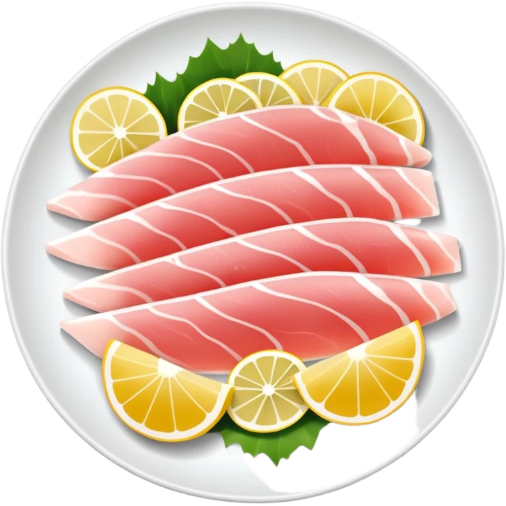 Plate of yellowtail sashimi  emoji