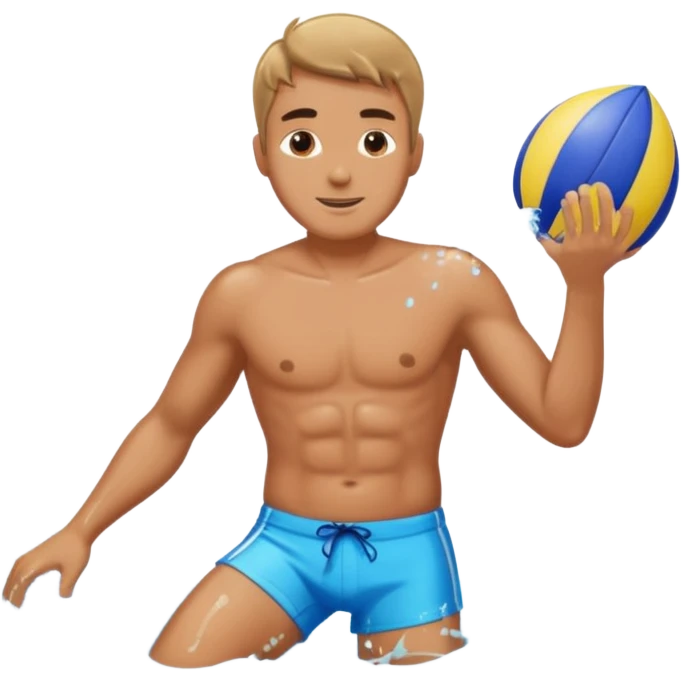 water sports man with water emoji