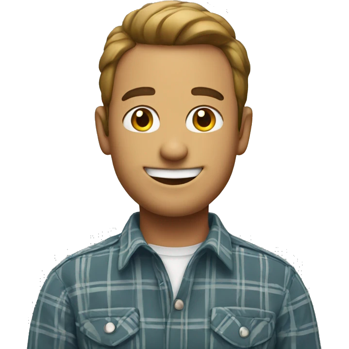 smiling man with plaid shirt emoji