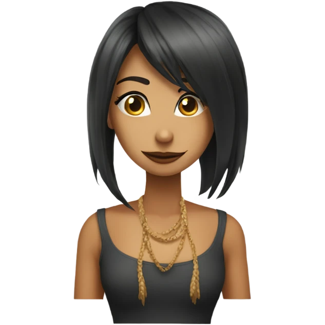 Garota gótica com franja emoji