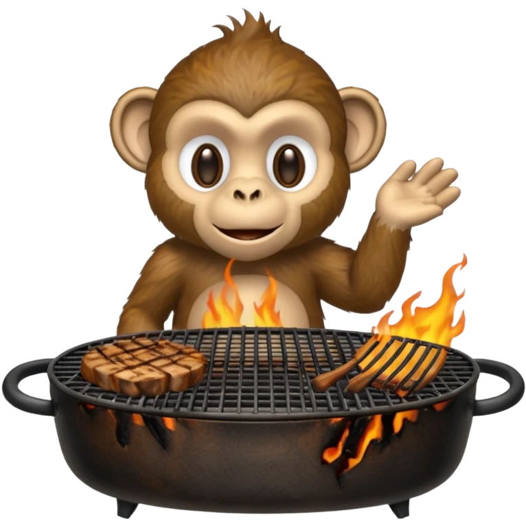 Cooked monkey on grill emoji