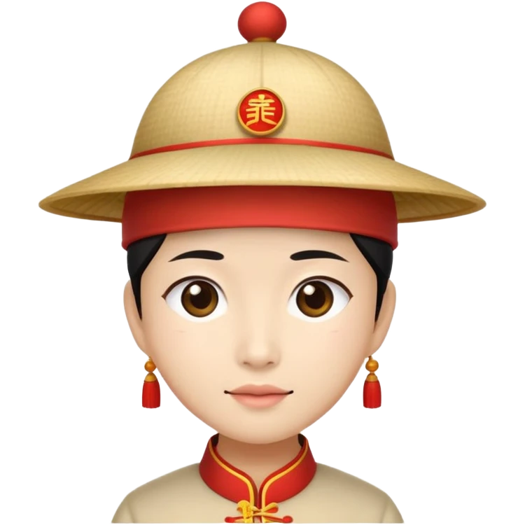 asian with chinese hat emoji
