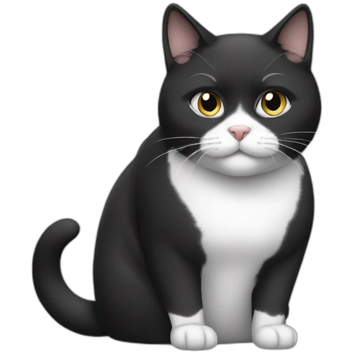 Female-black-and-white-fat-cat emoji