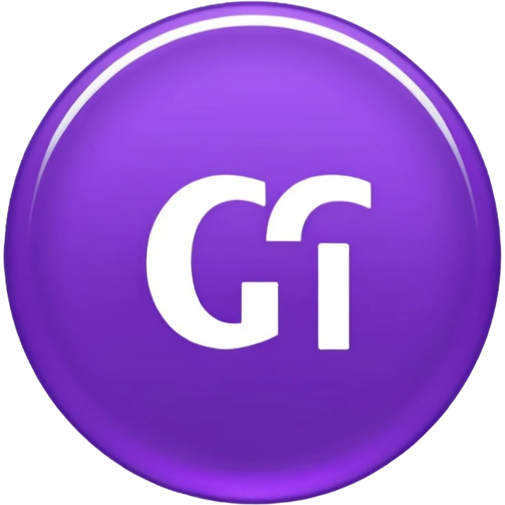 Purple circle 🟣 with letters iG in it - lowercase i and Capital G emoji