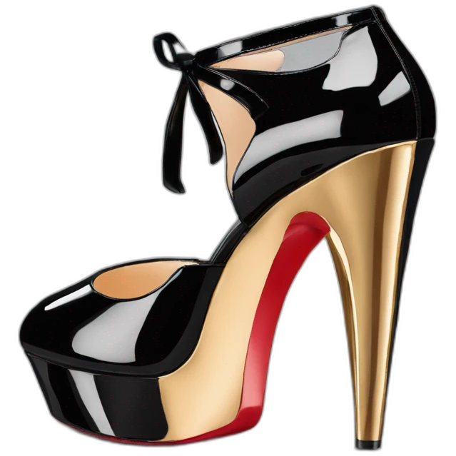 One WEDGE heel LOUBOUTIN black PATENT emoji