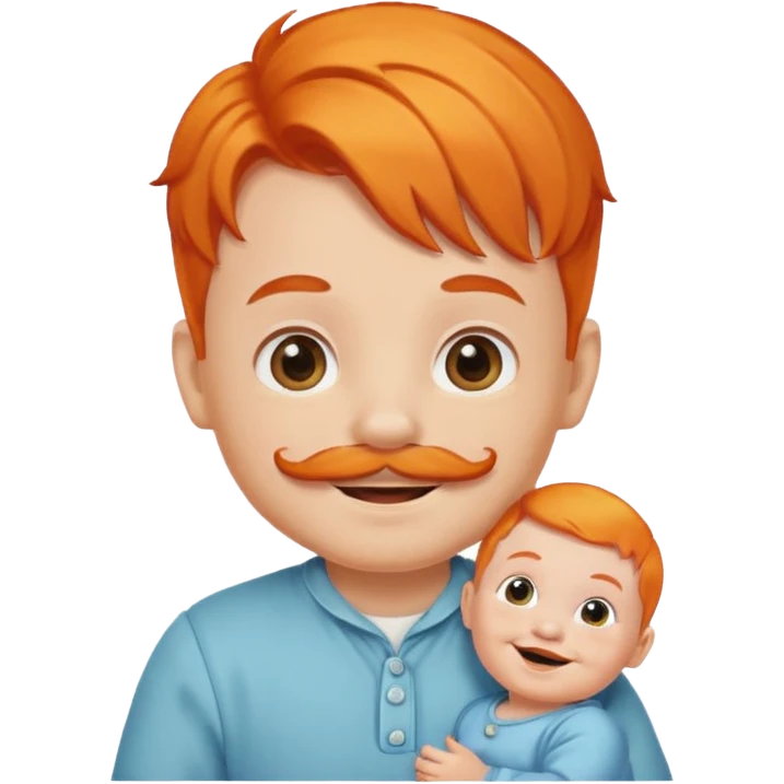 orange hair baby mustashed baby emoji