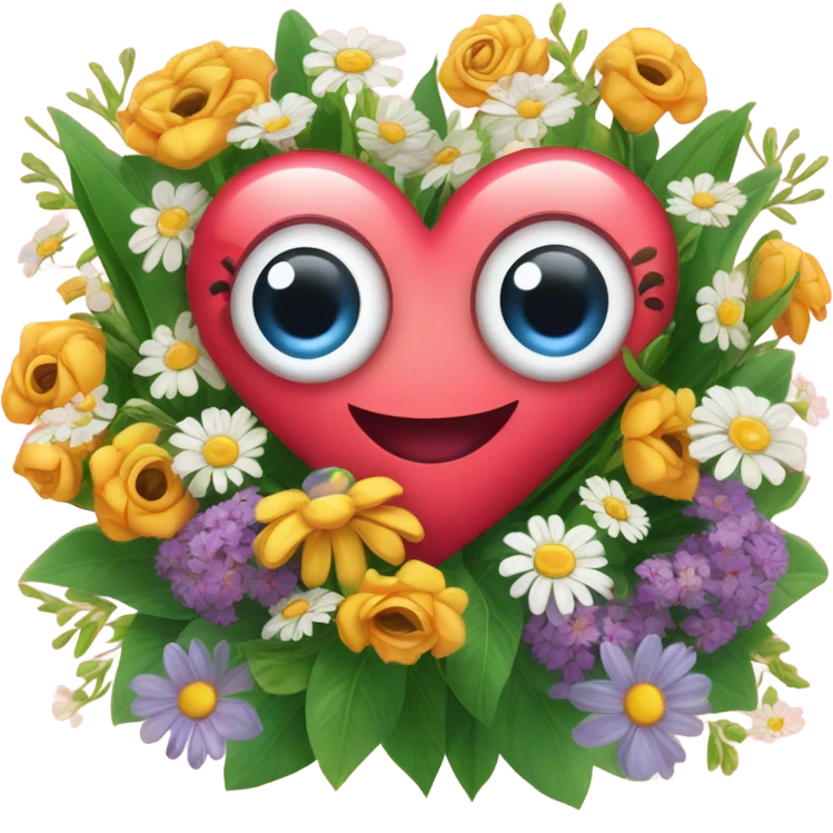 Heart eyes with flowers emoji