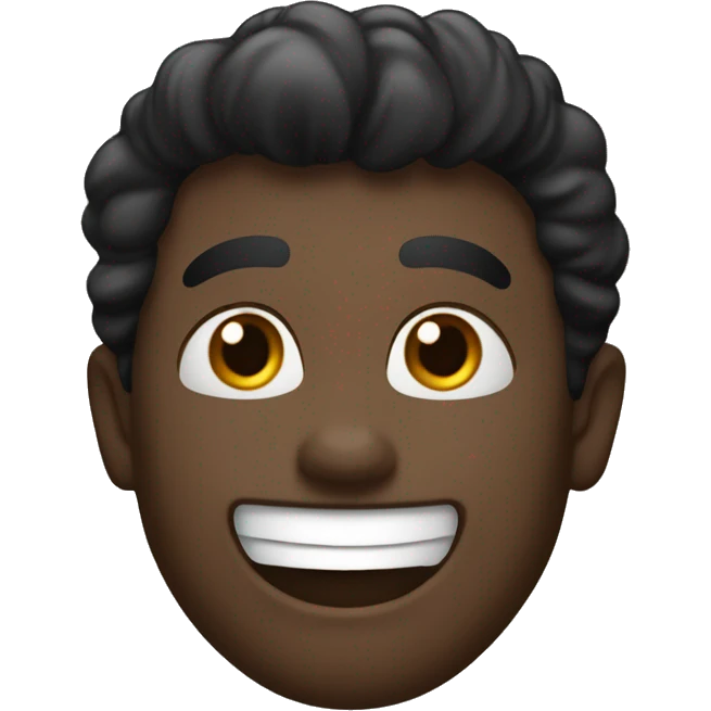chico negro con pelo negro ruloso sonriendo emoji