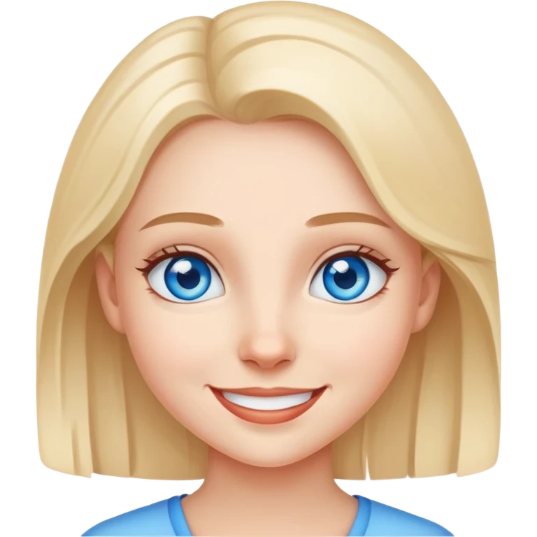 smiling girl close-up portrait with blue eyes  emoji