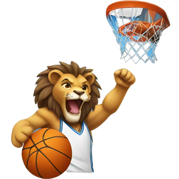 Lion playing basketball emoji
